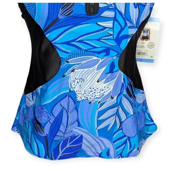 ZeroXposur Vibrant Cornflower 4 Way Stretch Lightweight Swim Top Size Large NWT - Picture 3 of 15